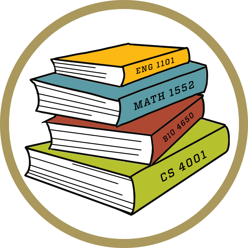 Artwork of a stack of books